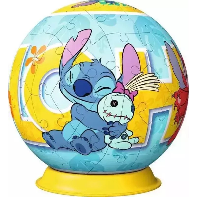 Ravensburger Puzle 3D Ball Disney Stitch, 72 piezas