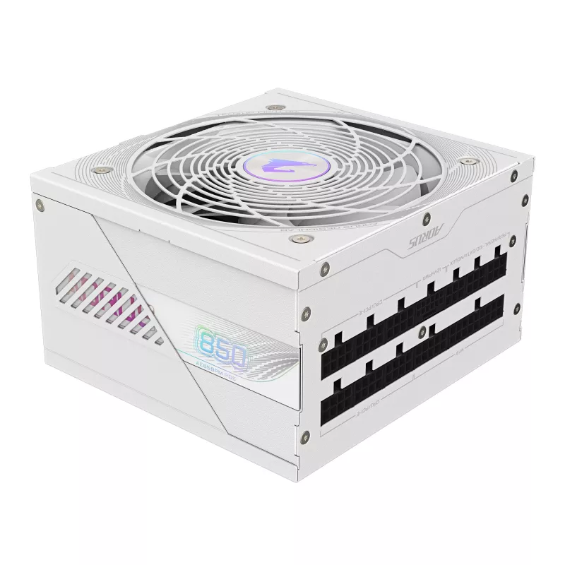 Fuente de alimentación GIGABYTE AORUS ELITE P850W 850W ATX 80 PLUS Platinum totalmente modular blanca ventilador de 120mm