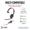 HP Poly Blackwire 5210 Auricular Monoaural USB-C + Conector de 3,5 mm + Adaptador USB-C/A