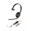 HP Poly Blackwire 5210 Auricular Monoaural USB-C + Conector de 3,5 mm + Adaptador USB-C/A