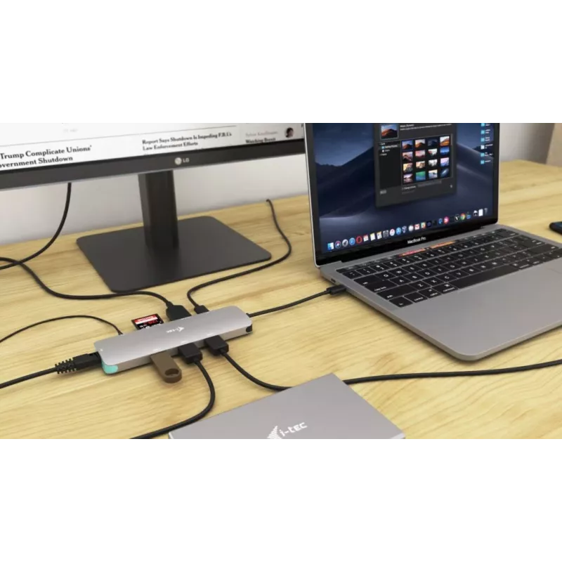 i-tec Docking station nano metálica USB-C 4K HDMI LAN con Power Delivery 100 W + cargador universal 100 W