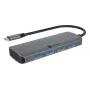 ICY BOX IB-DK4022a-CPD con cable USB 3.2 Gen 1 (3.1 Gen 1) Type-C aluminio, plata