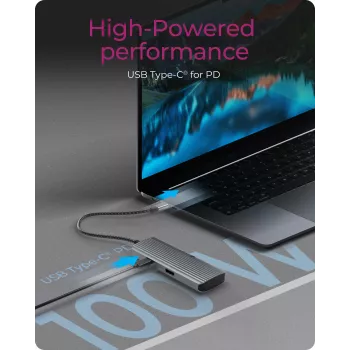 ICY BOX IB-DK4022a-CPD con cable USB 3.2 Gen 1 (3.1 Gen 1) Type-C aluminio, plata