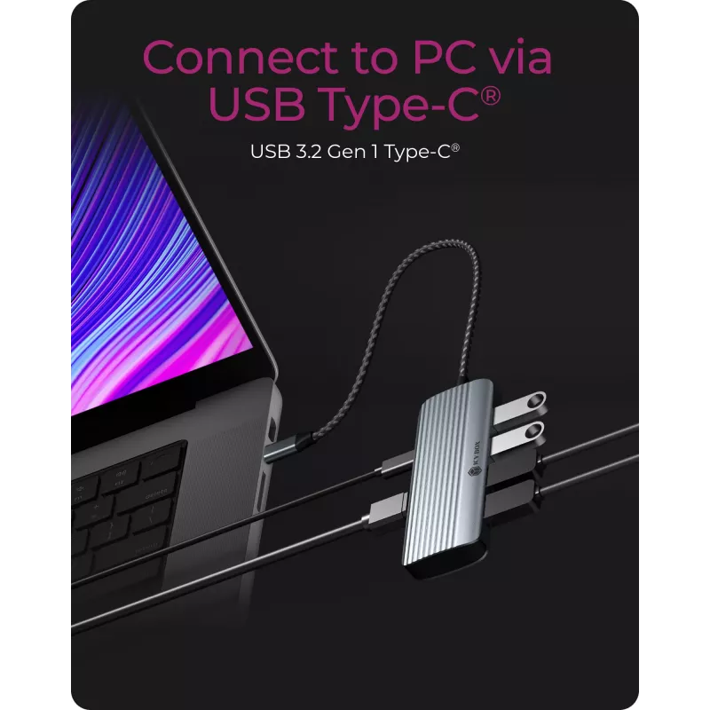 ICY BOX IB-DK4022a-CPD con cable USB 3.2 Gen 1 (3.1 Gen 1) Type-C aluminio, plata