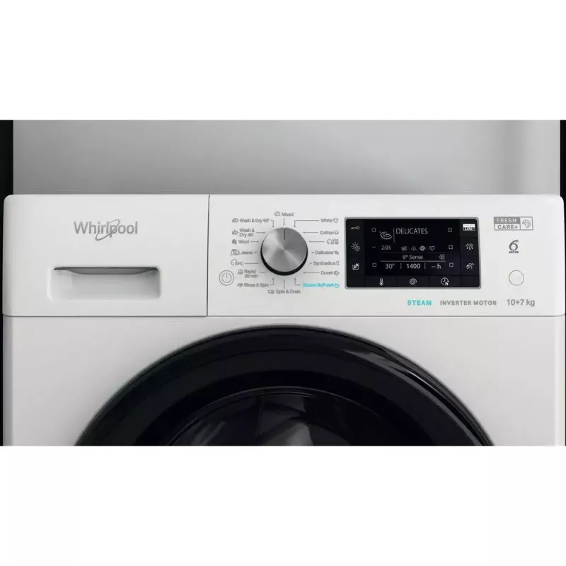 Lavadora-secadora Whirlpool FFWDD1076258B de libre instalación carga frontal Blanca