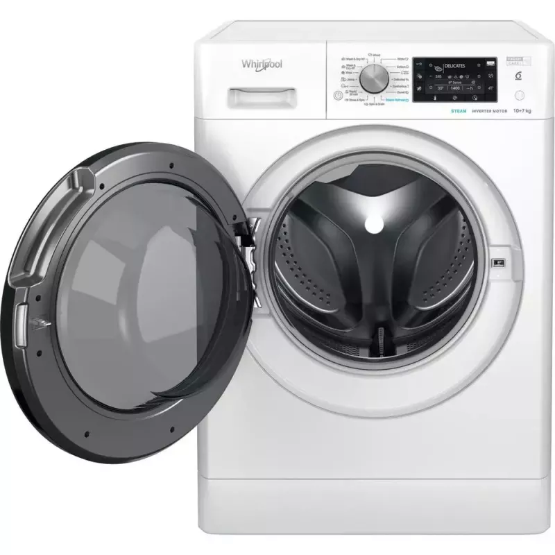 Lavadora-secadora Whirlpool FFWDD1076258B de libre instalación carga frontal Blanca