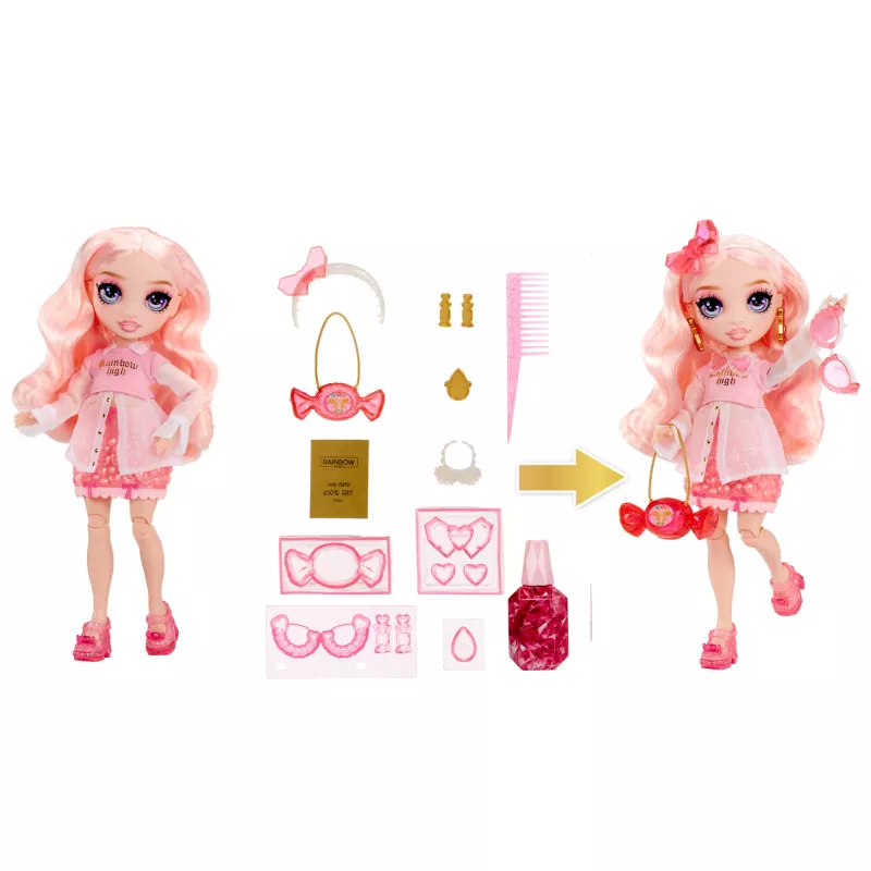 MGA Rainbow High Creative Crystals muñeca Bella 121367, a partir de 8 años