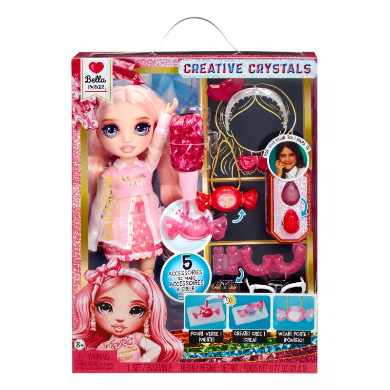 MGA Rainbow High Creative Crystals muñeca Bella 121367, a partir de 8 años