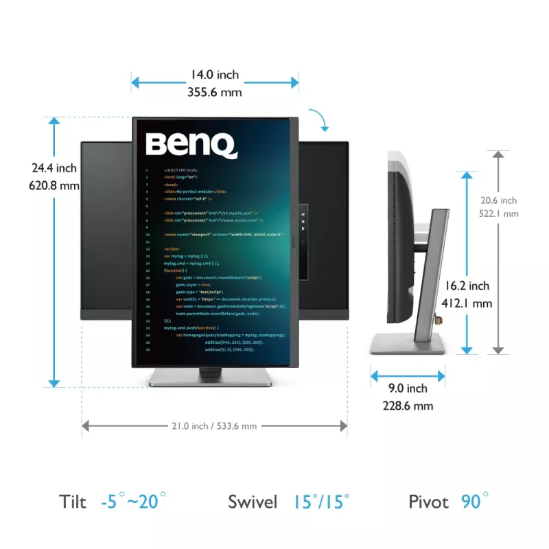 BenQ RD240Q monitor de ordenador 61,2 cm (24,1 inch) 2560 x 1600 píxeles WQXGA LCD negro