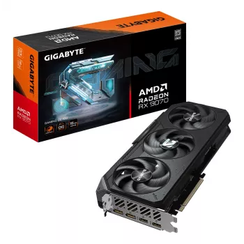 GIGABYTE tarjeta gráfica Radeon RX 9070 — 16 GB GDDR6, PCIe 5.0, 256 bits, 2700 MHz boost, 2×HDMI 2.1b, 2×DP 2.1a, 3 ventiladores