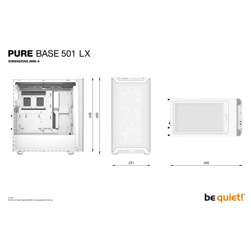 Caja de PC be quiet! Pure Base 501 LX White Midi Tower