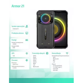 Smartphone UleFone Armor 21 — pantalla de 6,58