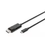 DIGITUS USB Type-C a DisplayPort bidireccional, resolución máx. 8K 30 Hz, longitud 2 m, negro