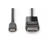 DIGITUS USB Type-C a DisplayPort bidireccional, resolución máx. 8K 30 Hz, longitud 2 m, negro