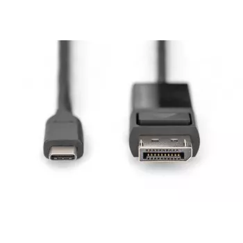DIGITUS USB Type-C a DisplayPort bidireccional, resolución máx. 8K 30 Hz, longitud 2 m, negro
