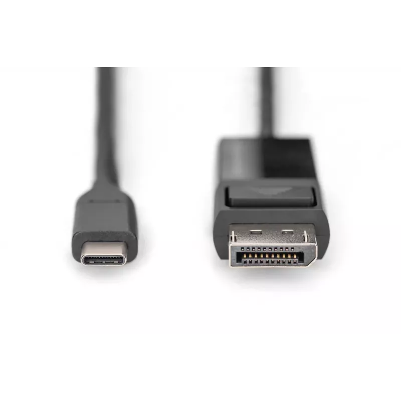 DIGITUS USB Type-C a DisplayPort bidireccional, resolución máx. 8K 30 Hz, longitud 2 m, negro