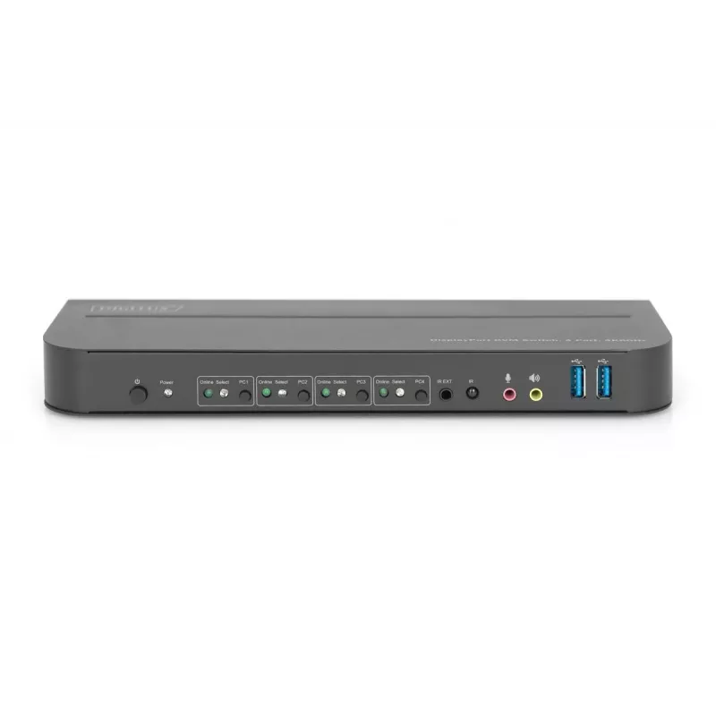 Conmutador KVM DIGITUS 4x1 DP salida DP/HDMI USB 4Kx2K 60Hz