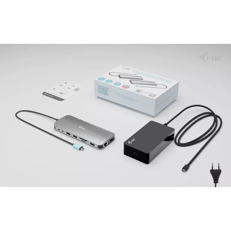 Dock i-tec Metal USB-C Nano 3x pantallas, 2x HDMI 1x USB-C vídeo con Power Delivery 140W + cargador universal 140 W