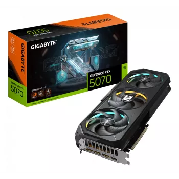 Tarjeta gráfica GIGABYTE GeForce RTX 5070 GAMING OC 12G - 12 GB GDDR7, 192 Bit, PCI-E 5.0, 2625 MHz frecuencia de núcleo, 3 x DP 2.1a, 1 x HDMI 2.1b, NVIDIA DLSS 4, GV-N5070GAMING OC-12GD