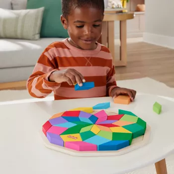 Puzle mandala de madera Fisher-Price, geométrico, para niños pequeños y niños, 40 piezas de madera