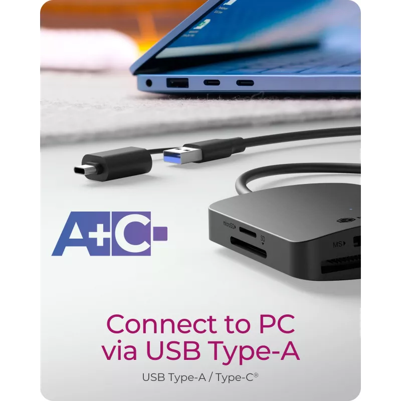 Lector de tarjetas ICY BOX IB-CR302-CU3 USB 3.2 Gen 1 (3.1 Gen 1) Type-A Negro