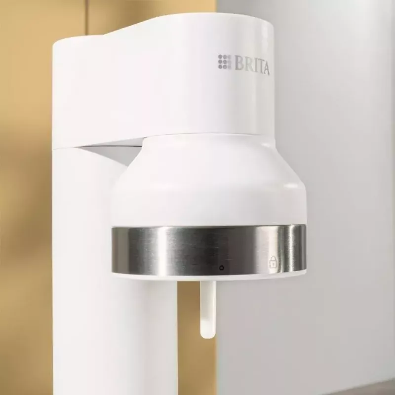 Máquina de sodas BRITA Carbonator 1046730 Blanca — compacta de sobremesa con 2 botellas (231×126×443 mm)