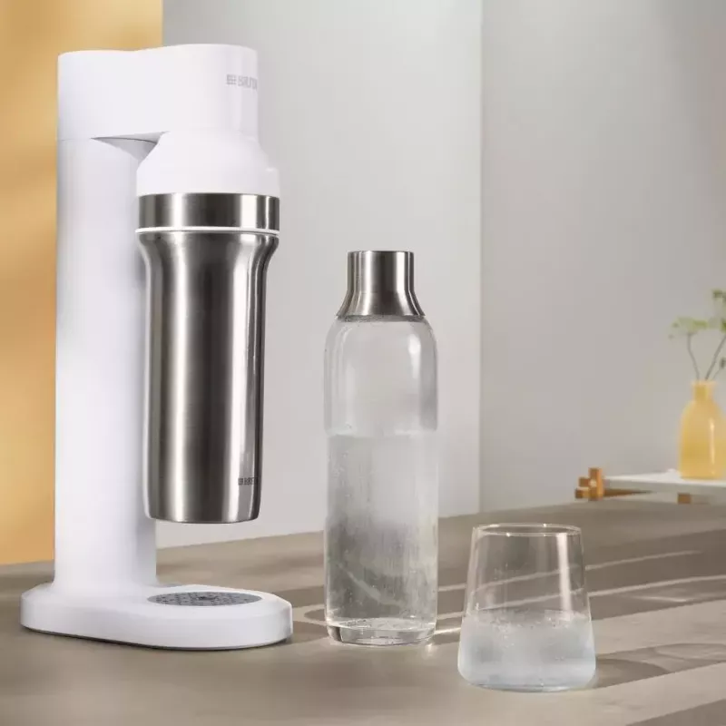 Máquina de sodas BRITA Carbonator 1046730 Blanca — compacta de sobremesa con 2 botellas (231×126×443 mm)