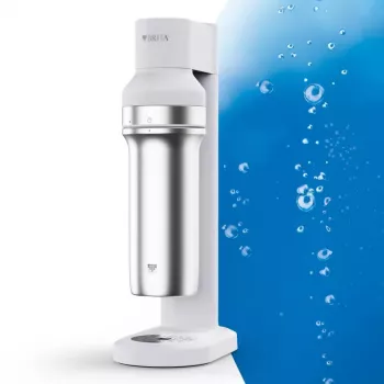 Máquina de sodas BRITA Carbonator 1046730 Blanca — compacta de sobremesa con 2 botellas (231×126×443 mm)