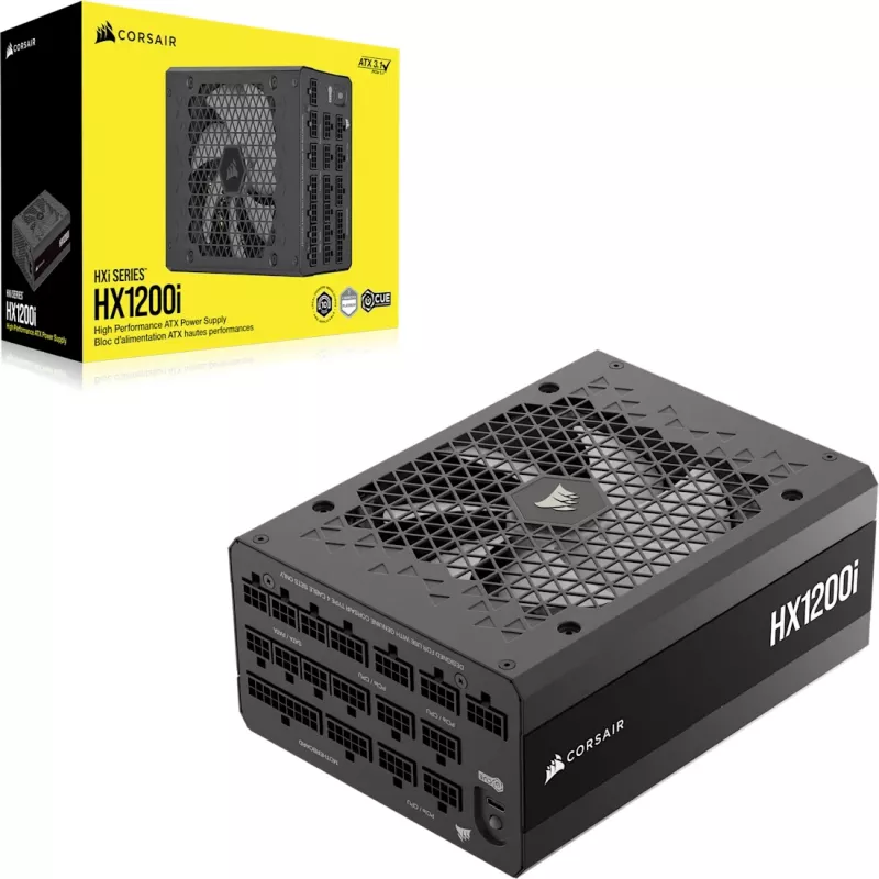 Fuente de alimentación CORSAIR HX1200 1200 W ATX 24-Pin totalmente modular 80 PLUS Platinum negra 14 cm ventilador