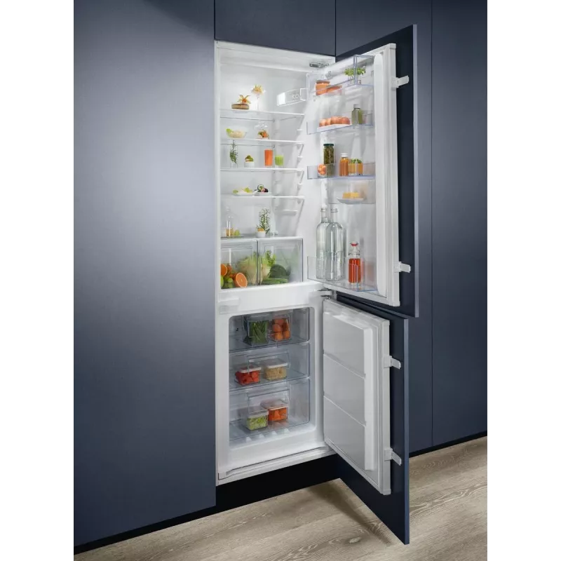 Frigorífico integrable Electrolux LNT6NE18S – 257 L, control táctil, congelador abajo, No Frost, Blanco