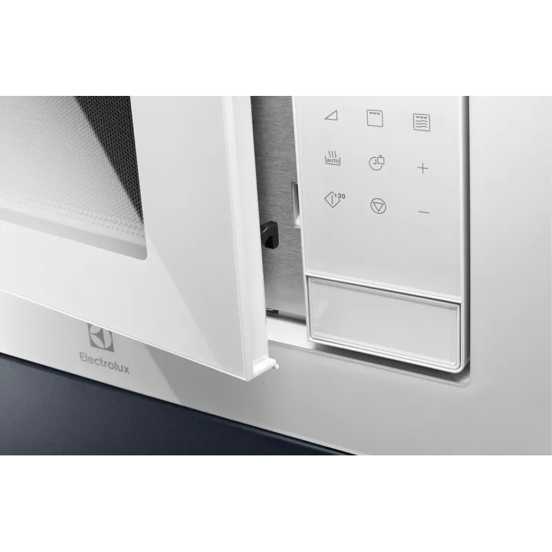Microondas solo Electrolux LMS2203EMX — 700 W, 20 l, acero inoxidable/negro, integrable (56×35×38 cm)