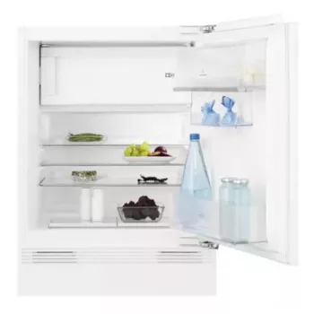Frigorífico combinado integrable Electrolux LFB3AE82R — 93 L de volumen total, 16 L de congelador arriba, control táctil, puertas reversibles, blanco