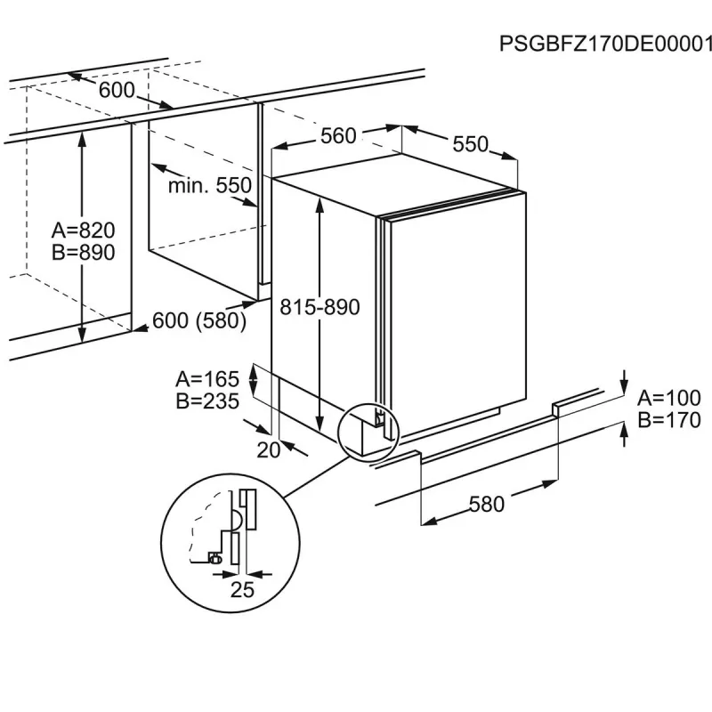 Frigorífico integrable Electrolux Serie 600 LXB2AE82S 127 L blanco