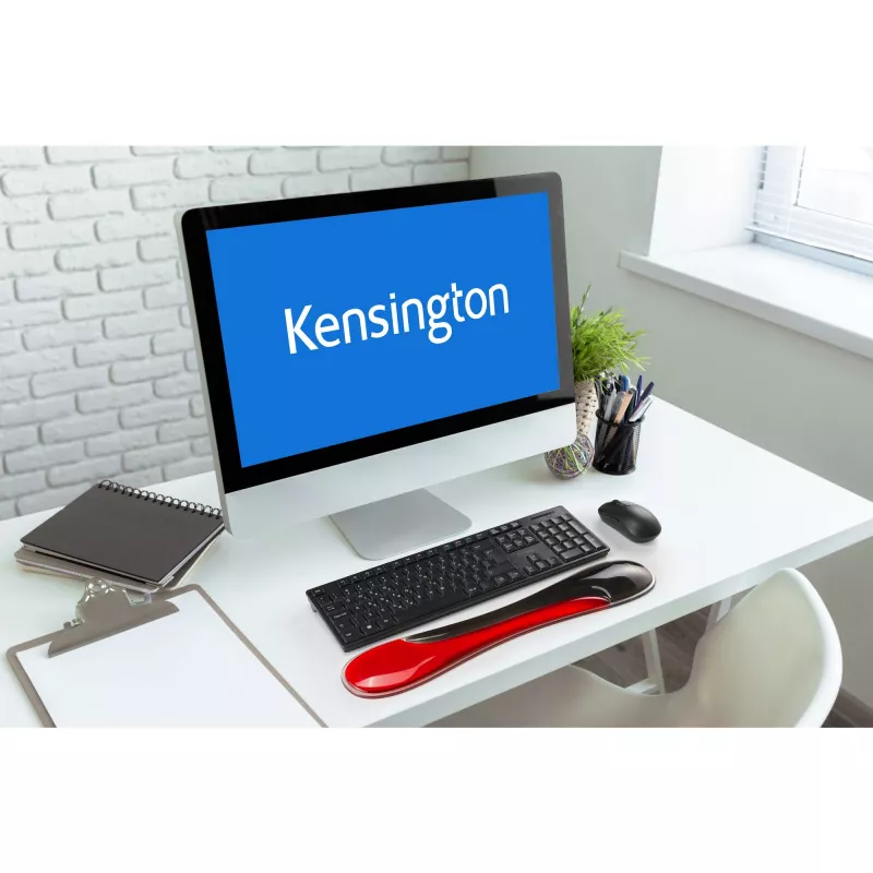 Kensington K62442WW Slim Duo Gel reposamuñecas para teclado, 490 x 95 x 18 mm, rojo