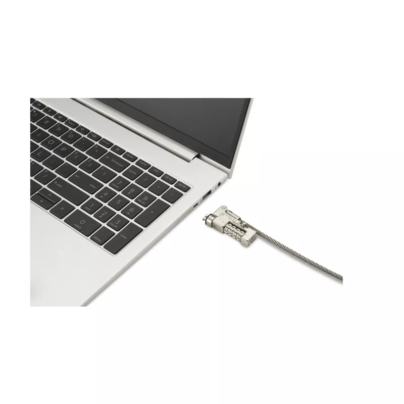 Candado de combinación para portátil Kensington Slim NanoSaver 2.0 EQ, 1,8 m, Kensington, candado de combinación, acero inoxidable, acero de zinc, plata
