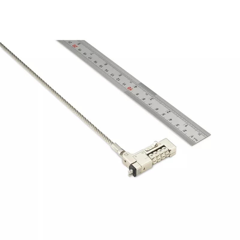 Candado de combinación para portátil Kensington Slim NanoSaver 2.0 EQ, 1,8 m, Kensington, candado de combinación, acero inoxidable, acero de zinc, plata