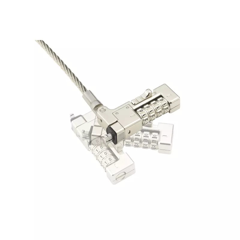 Candado de combinación para portátil Kensington Slim NanoSaver 2.0 EQ, 1,8 m, Kensington, candado de combinación, acero inoxidable, acero de zinc, plata