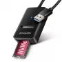 Carcasa para SSD AXAGON ADM2-AM USB-A 10 Gbit/s para una unidad M.2 NVMe/SATA, USB 3.2 Gen 2, cable de 10 cm, negra