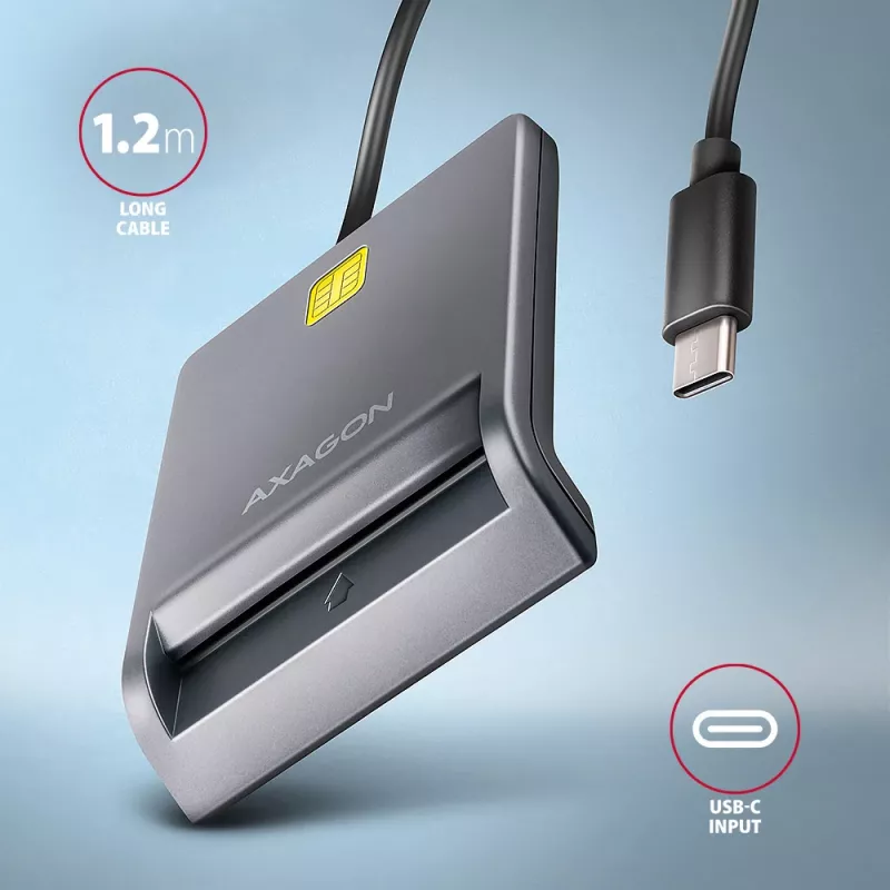 Lector de tarjetas Axagon CRE-SM3TC USB 2.0 Type-C gris SmartMedia