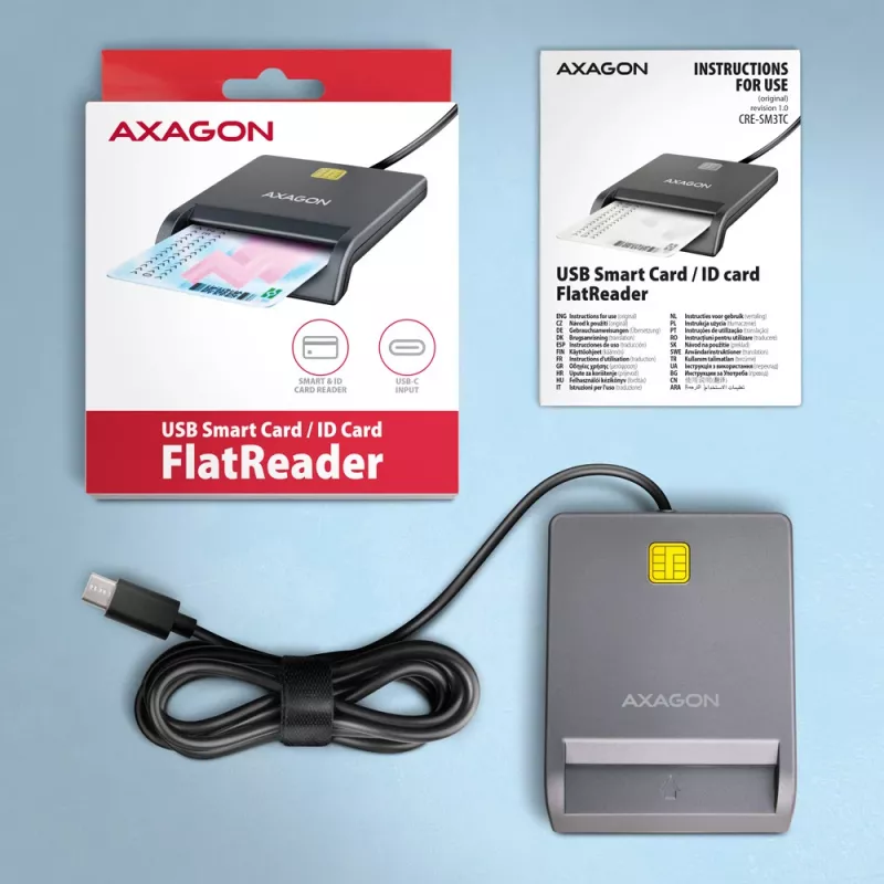 Lector de tarjetas Axagon CRE-SM3TC USB 2.0 Type-C gris SmartMedia