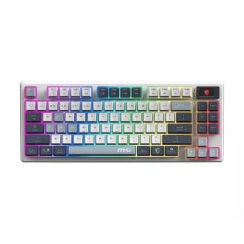 Teclado gaming mecánico tenkeyless MSI FORGE GK600 TKL Wireless USB + Bluetooth QWERTY UK English RGB azul/blanco