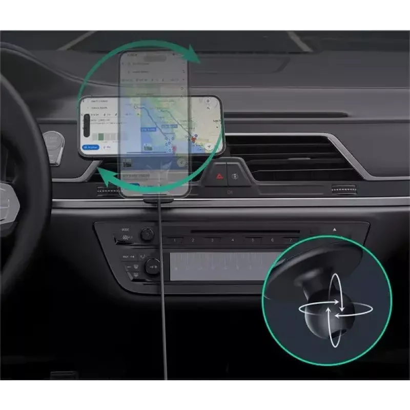 Aukey Mag Fusion Dash Pro HD-MC13A Qi2 15 W soporte de coche con cargador inalámbrico y refrigeración