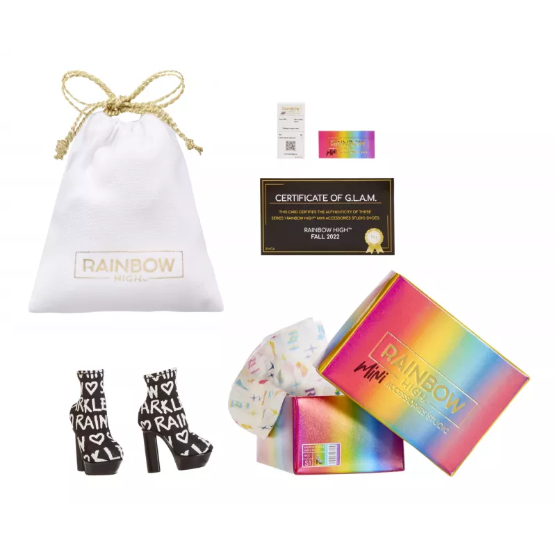 Rainbow High Accessories Studio Series 1, surtido S en PDQ zapatos para muñecas