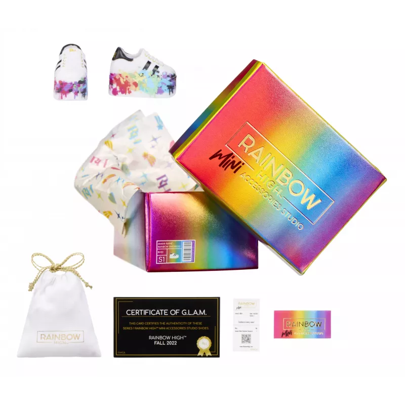 Rainbow High Accessories Studio Series 1, surtido S en PDQ zapatos para muñecas
