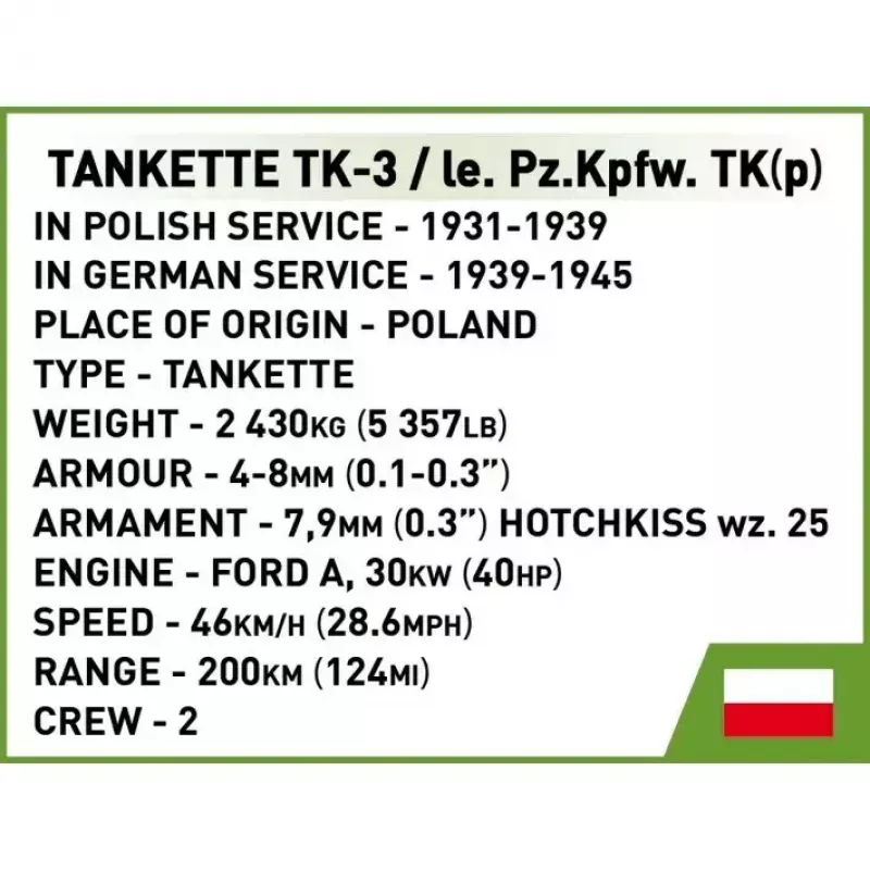 Set de construcción Cobi Blocks Tankette TK-3 – 323 piezas