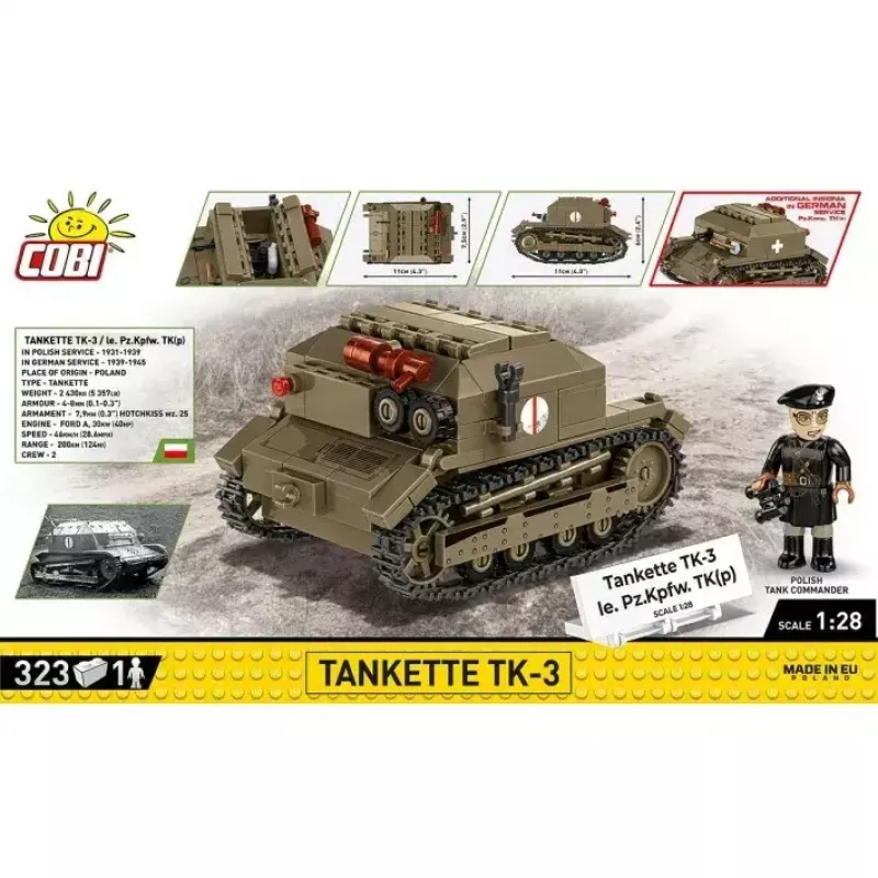 Set de construcción Cobi Blocks Tankette TK-3 – 323 piezas