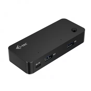 Hub KVM universal i-tec 2x USB-C 2x USB-A 3.0 5000 Mbit/s Negro