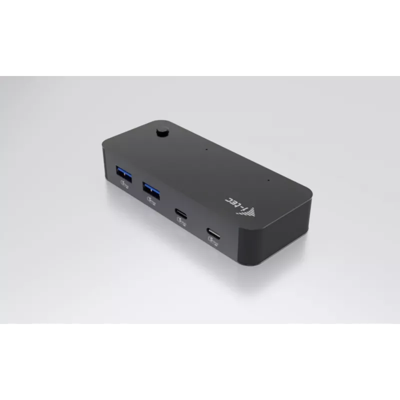 Hub KVM universal i-tec 2x USB-C 2x USB-A 3.0 5000 Mbit/s Negro