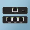 Splitter Ethernet QOLTEC 52294 1x3 RJ45 con entrada de alimentación USB-C