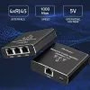 Splitter Ethernet QOLTEC 52294 1x3 RJ45 con entrada de alimentación USB-C